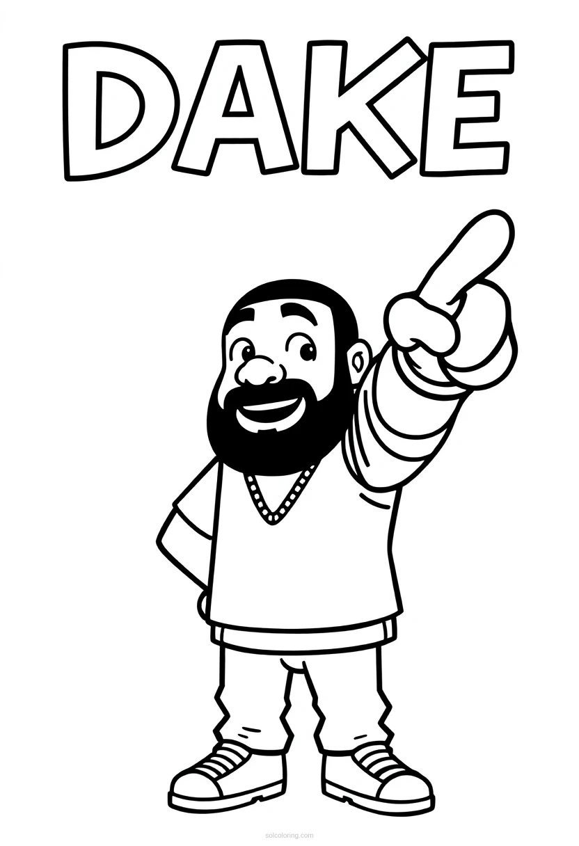 Drake Pointing Meme Template coloring page for kids