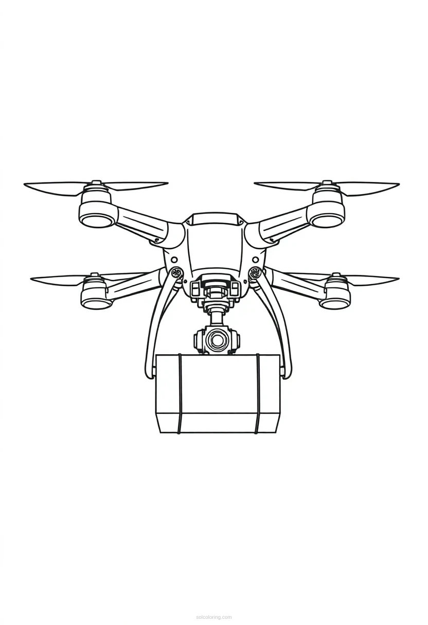 Drone Delivery System coloring page for kids