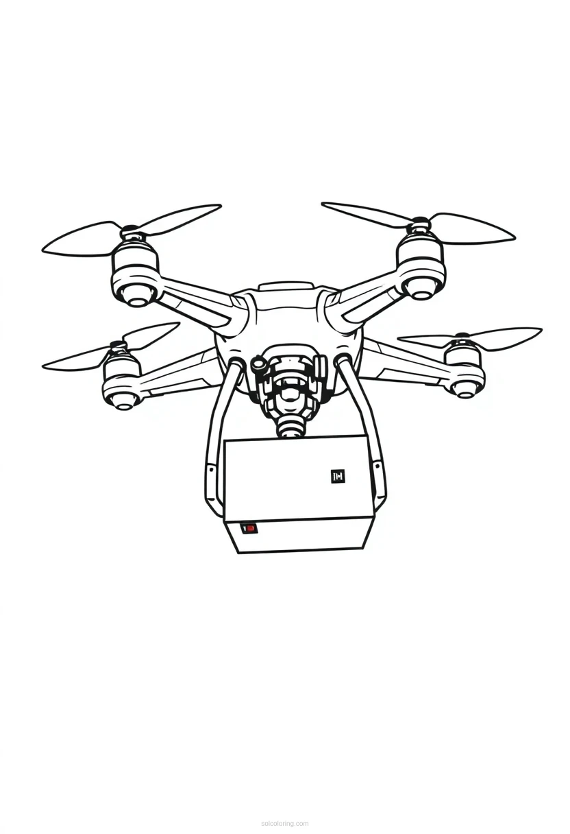 Drone Delivery System coloring page for kids