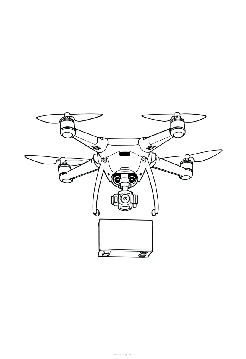 Drone Delivery System coloring page for kids