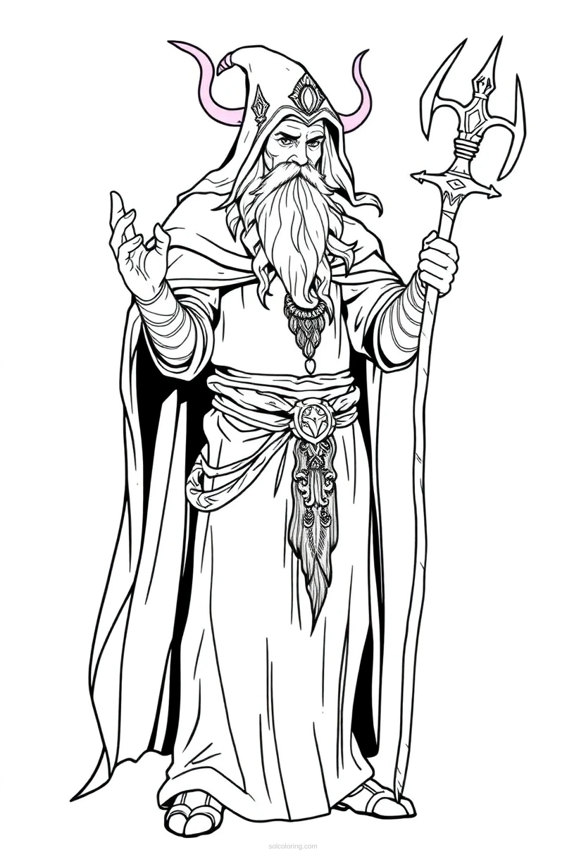 Druid coloring page for kids
