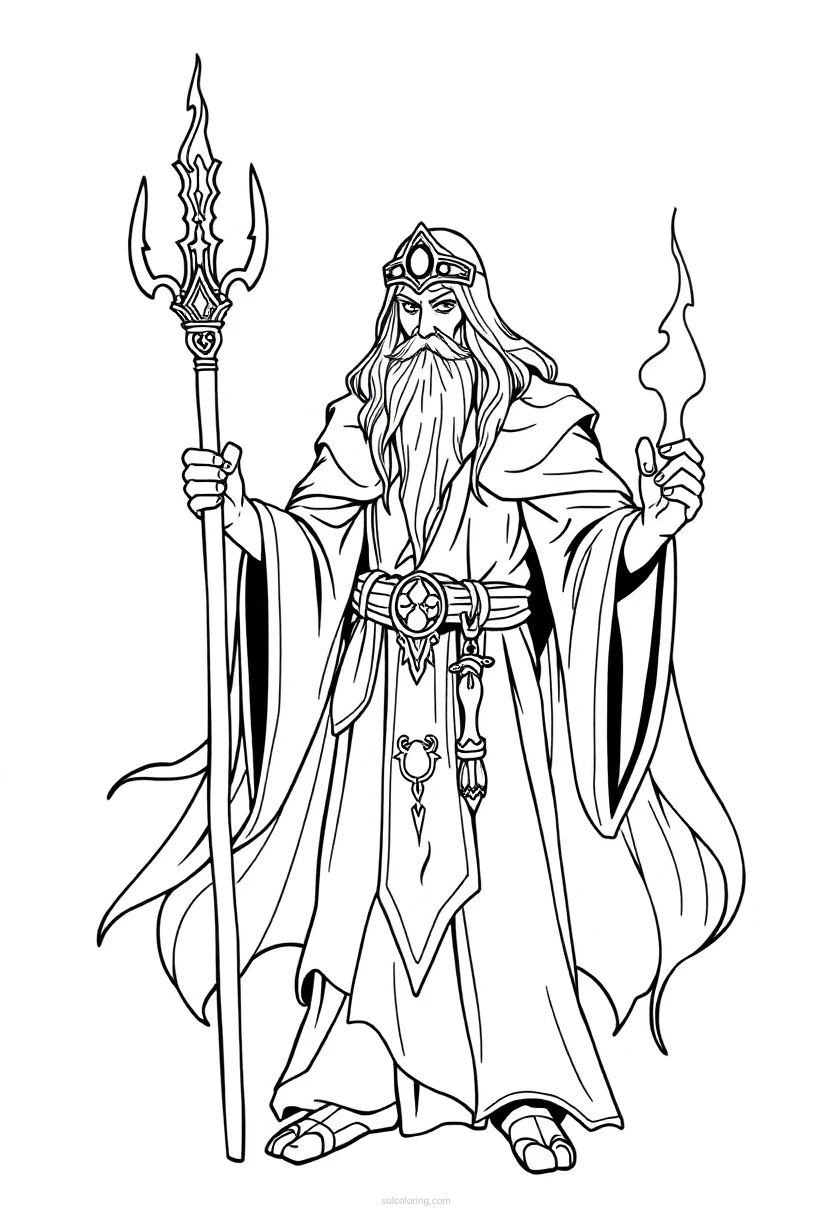 Druid coloring page for kids