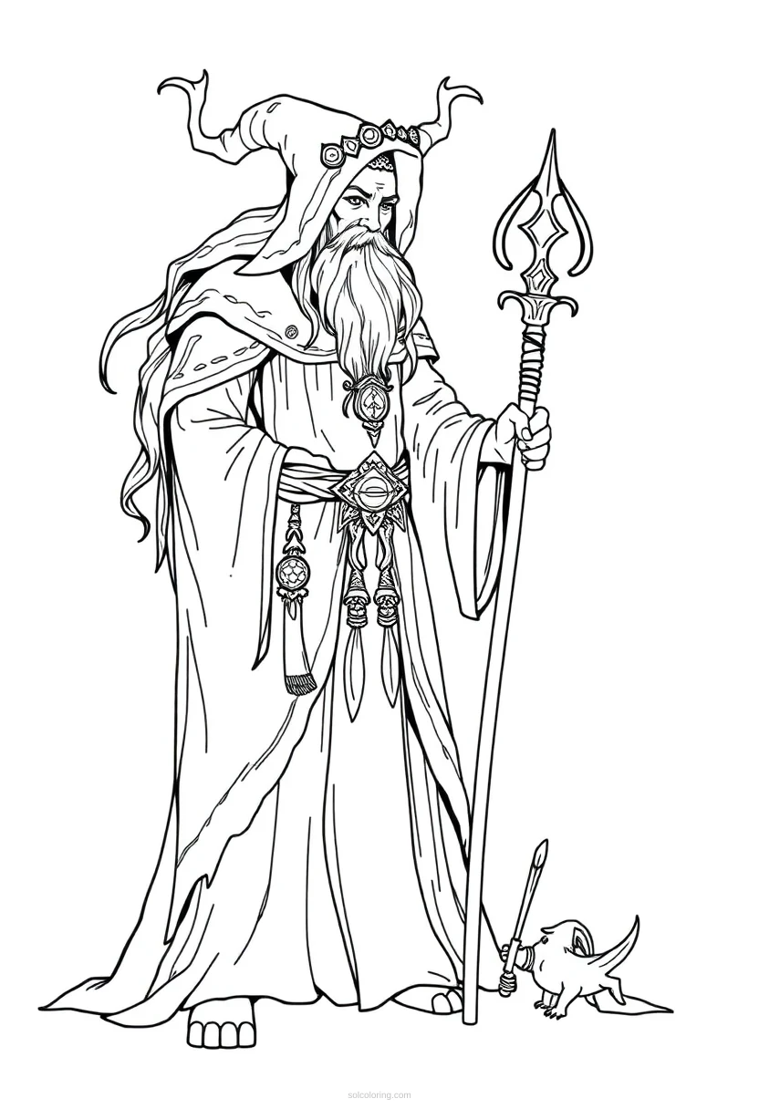 Druid coloring page for kids