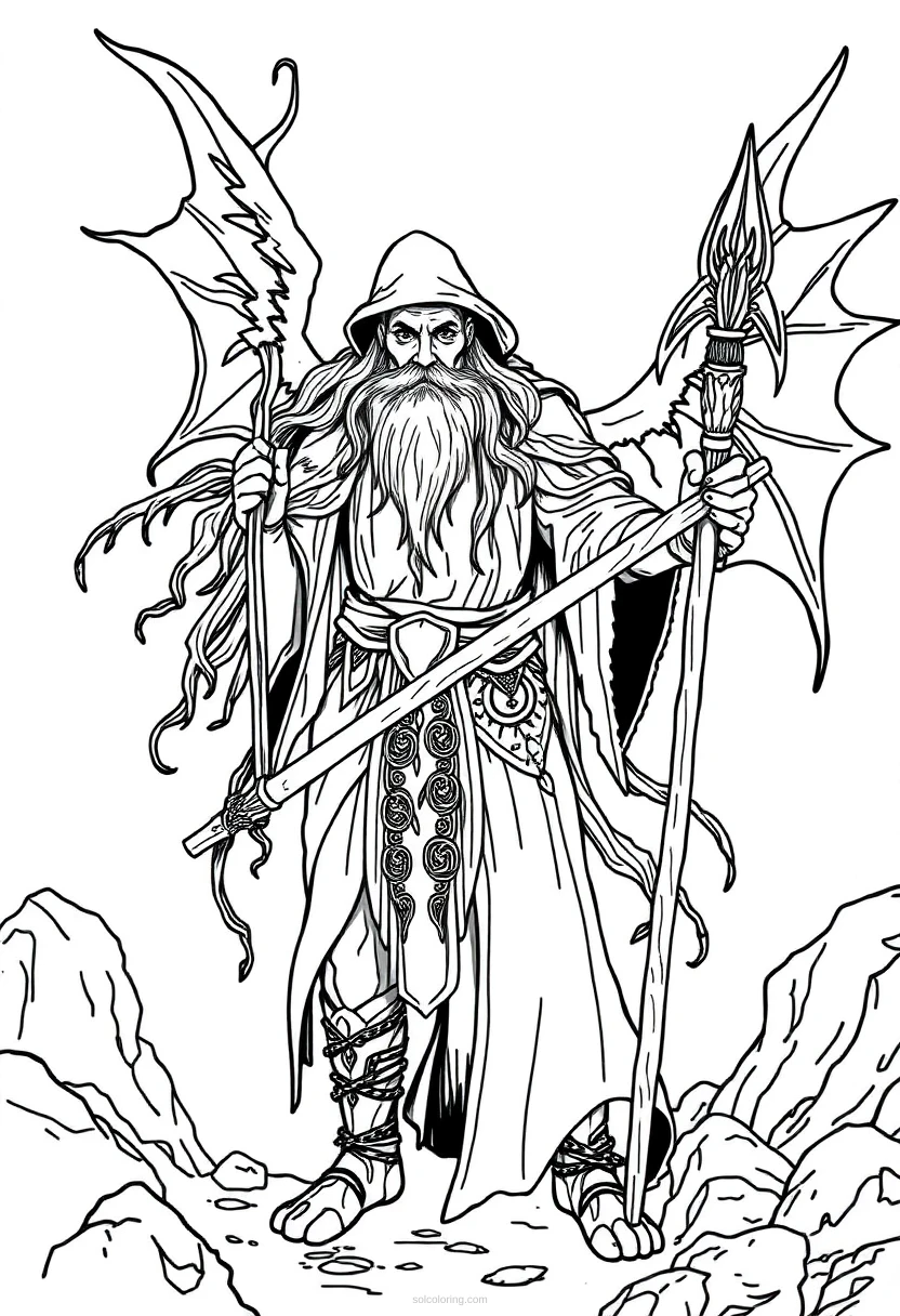 Druid coloring page for kids