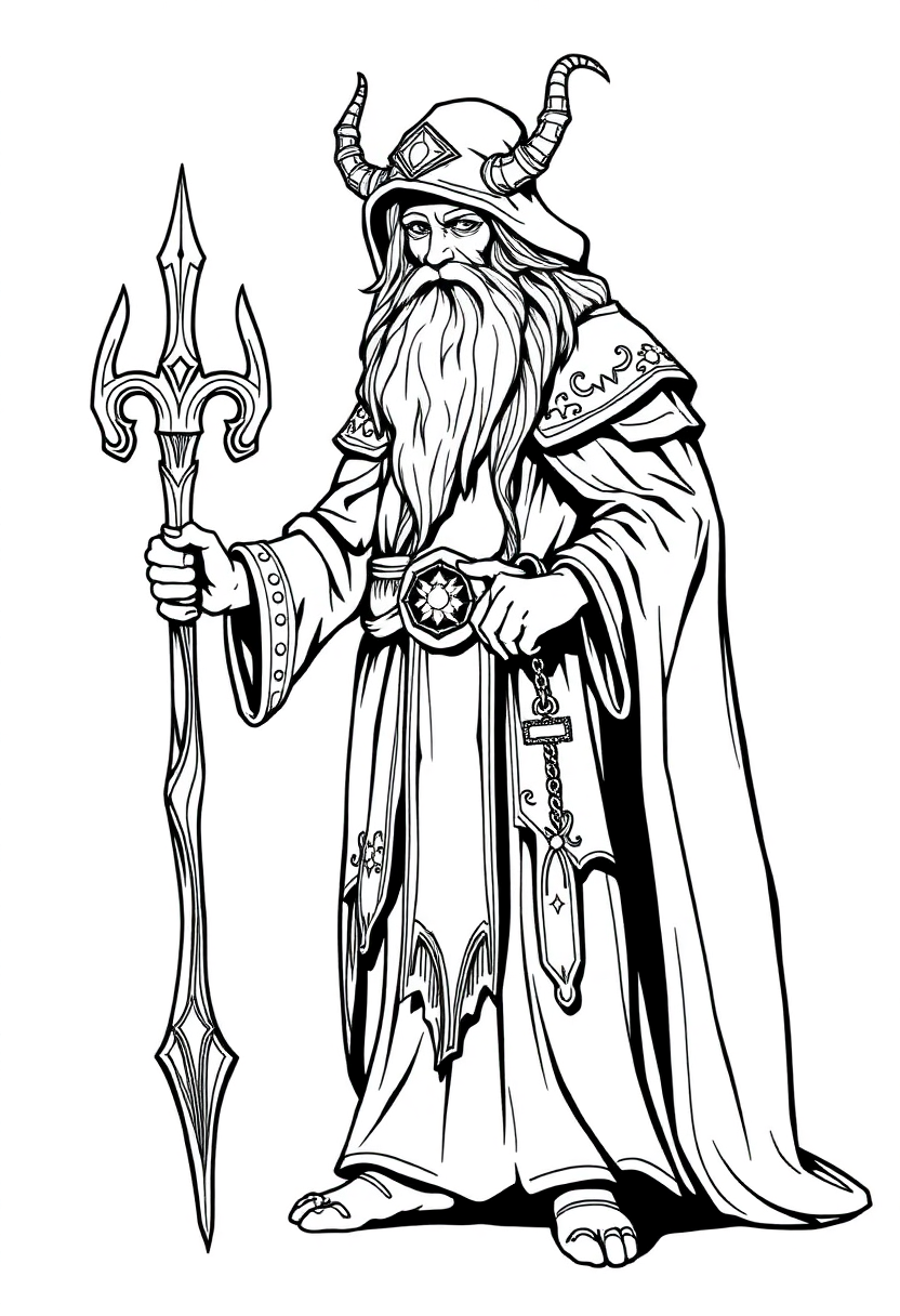 Druid coloring page, free printable