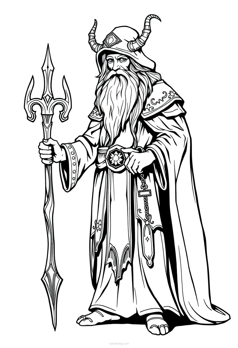Druid coloring page for kids