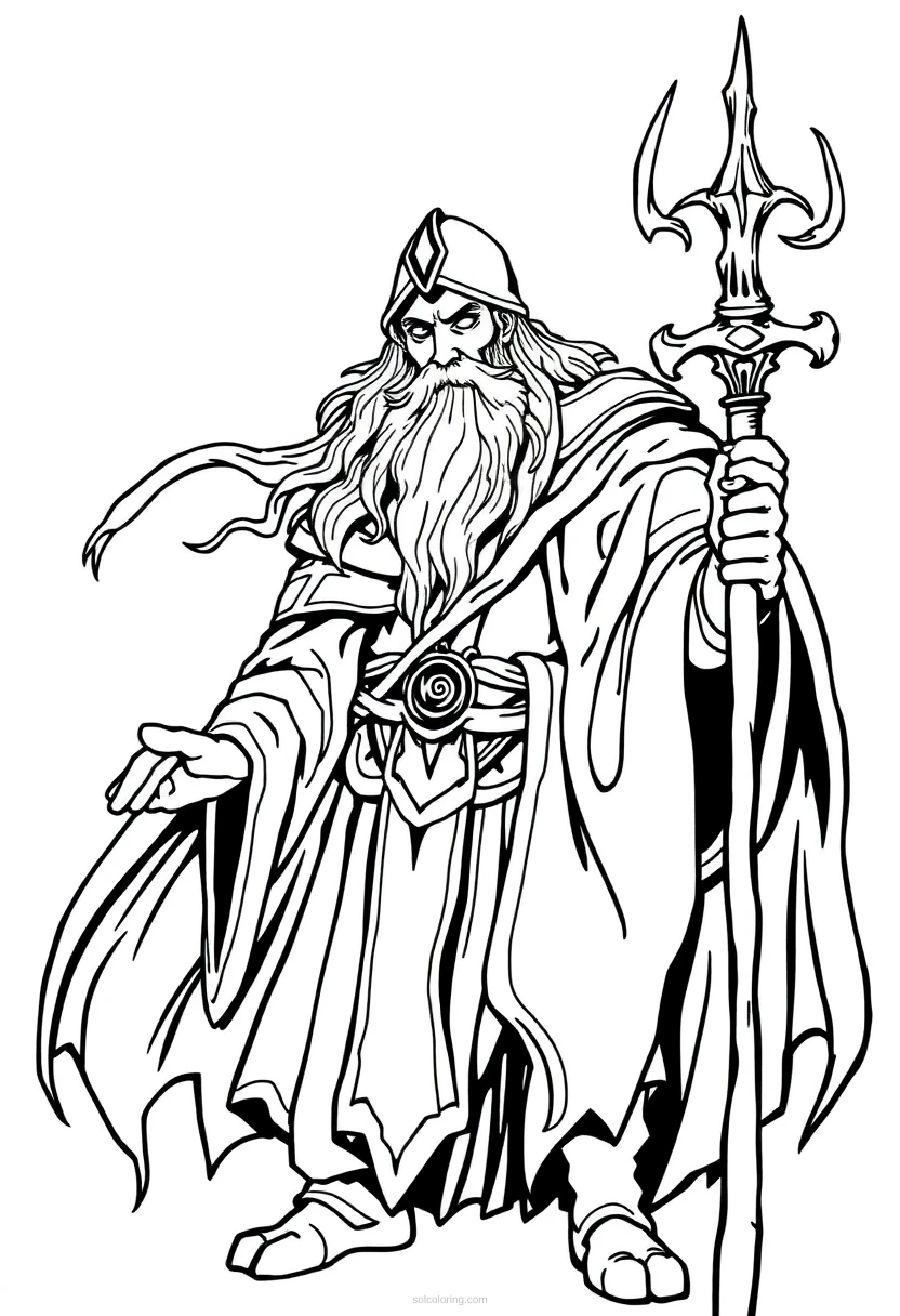 Druid coloring page for kids