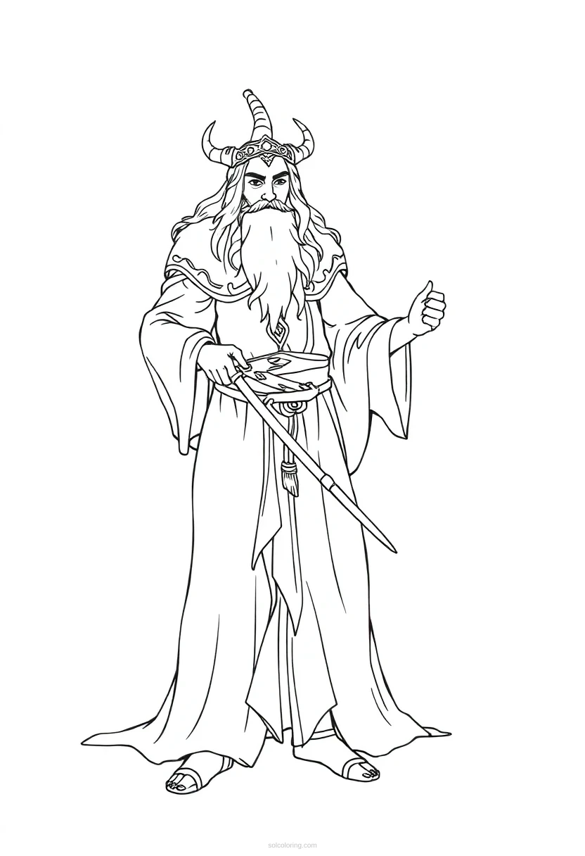 Druid coloring page for kids