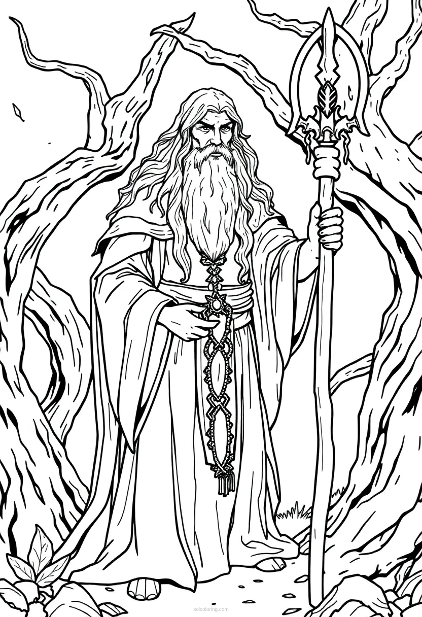 Druid coloring page for kids