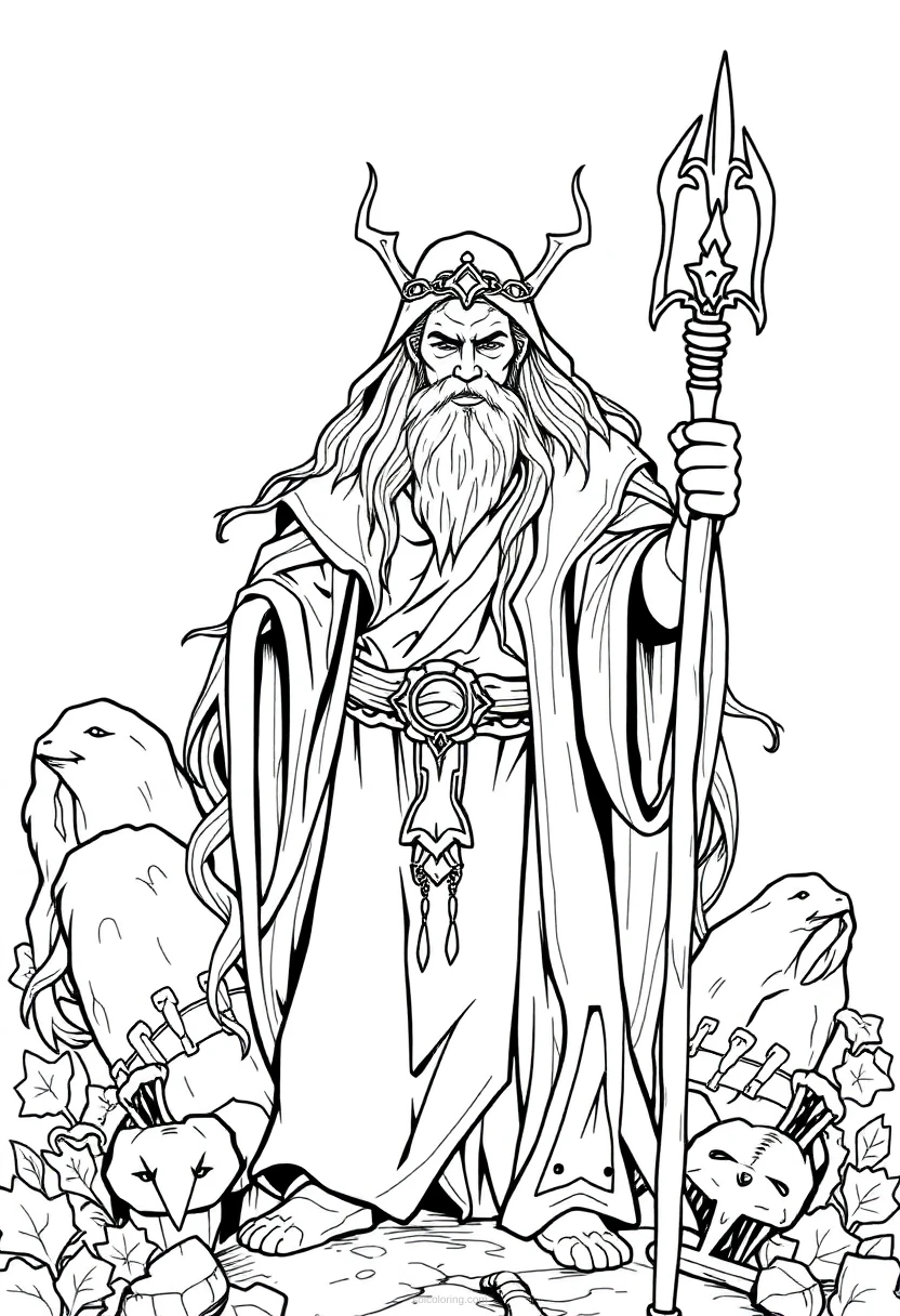 Druid coloring page for kids