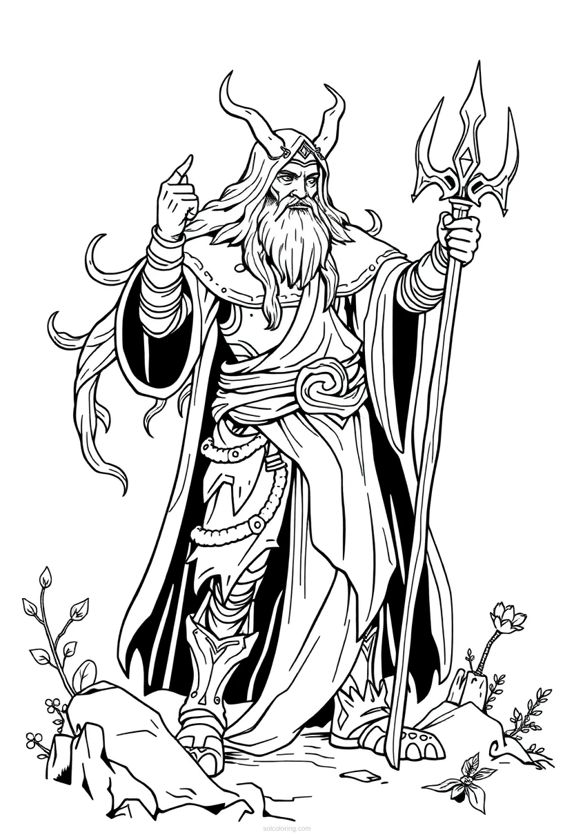 Druid coloring page for kids