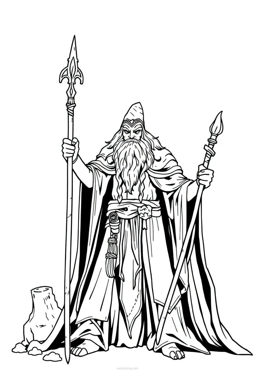 Druid coloring page for kids