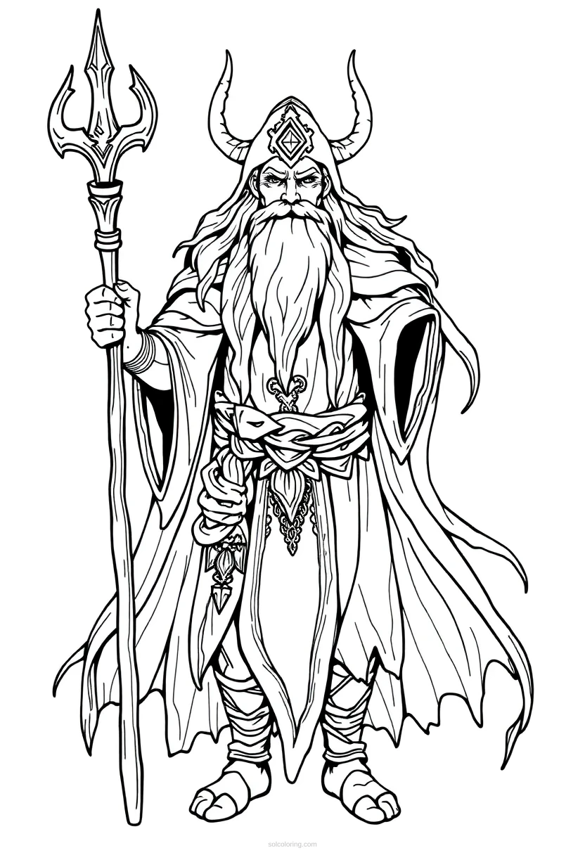 Druid coloring page for kids