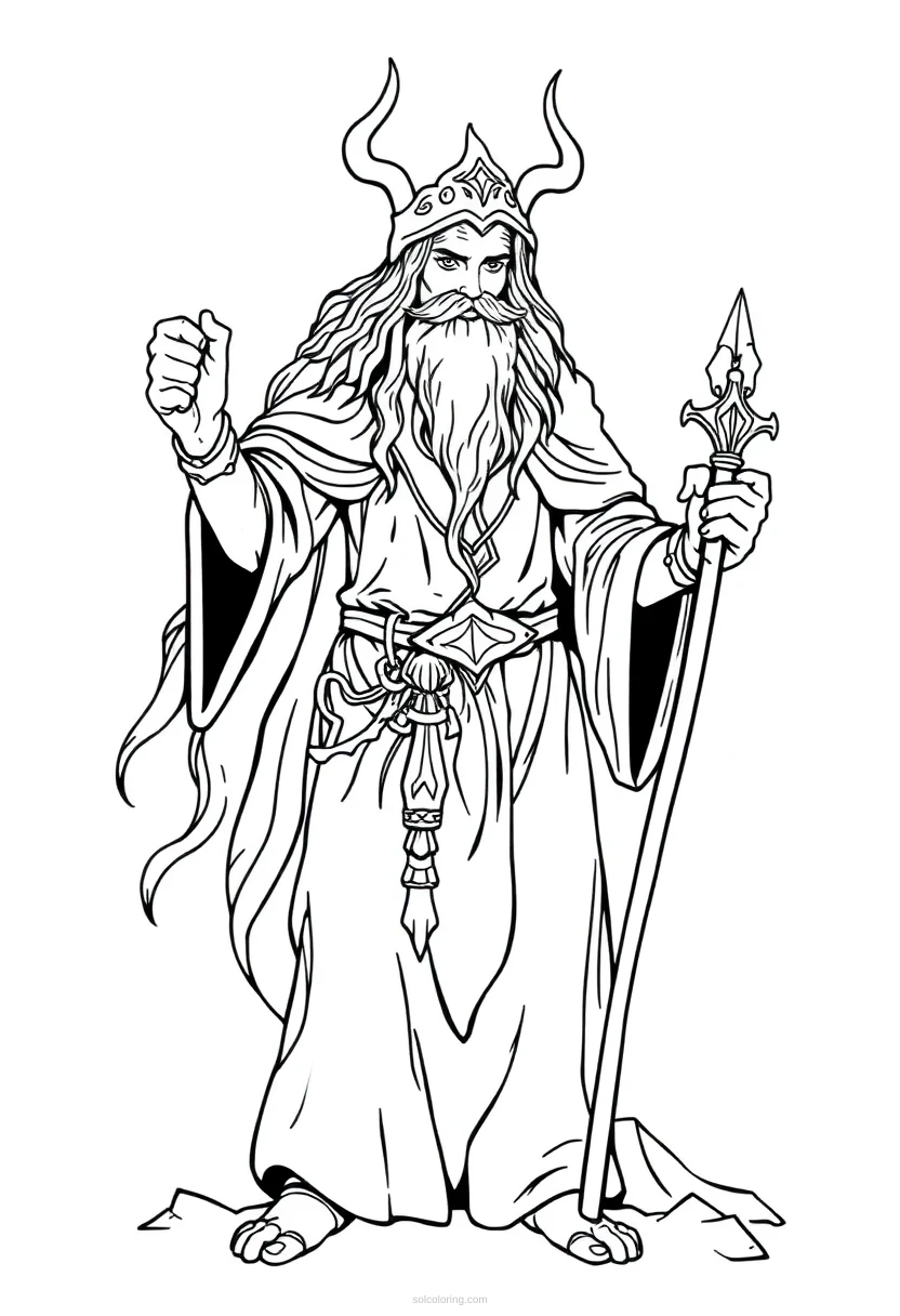 Druid coloring page for kids