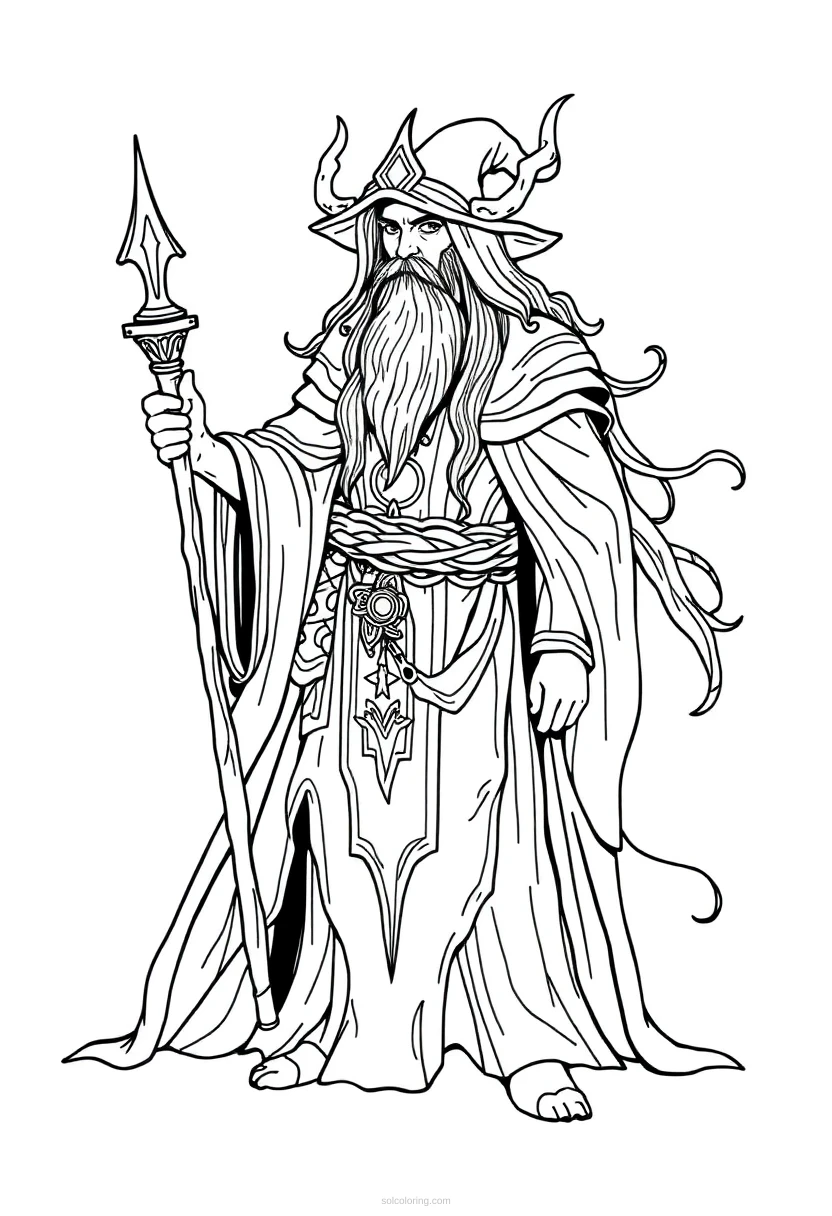 Druid coloring page for kids