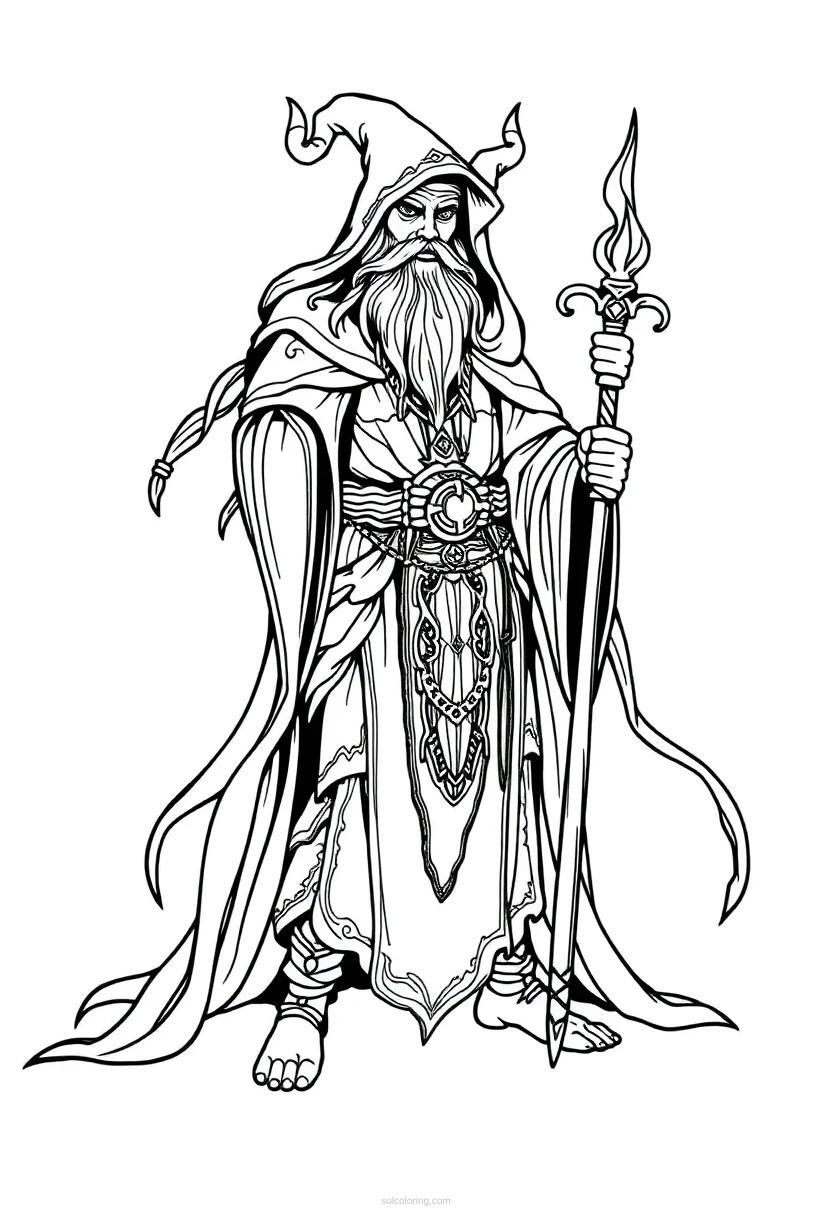 Druid coloring page for kids