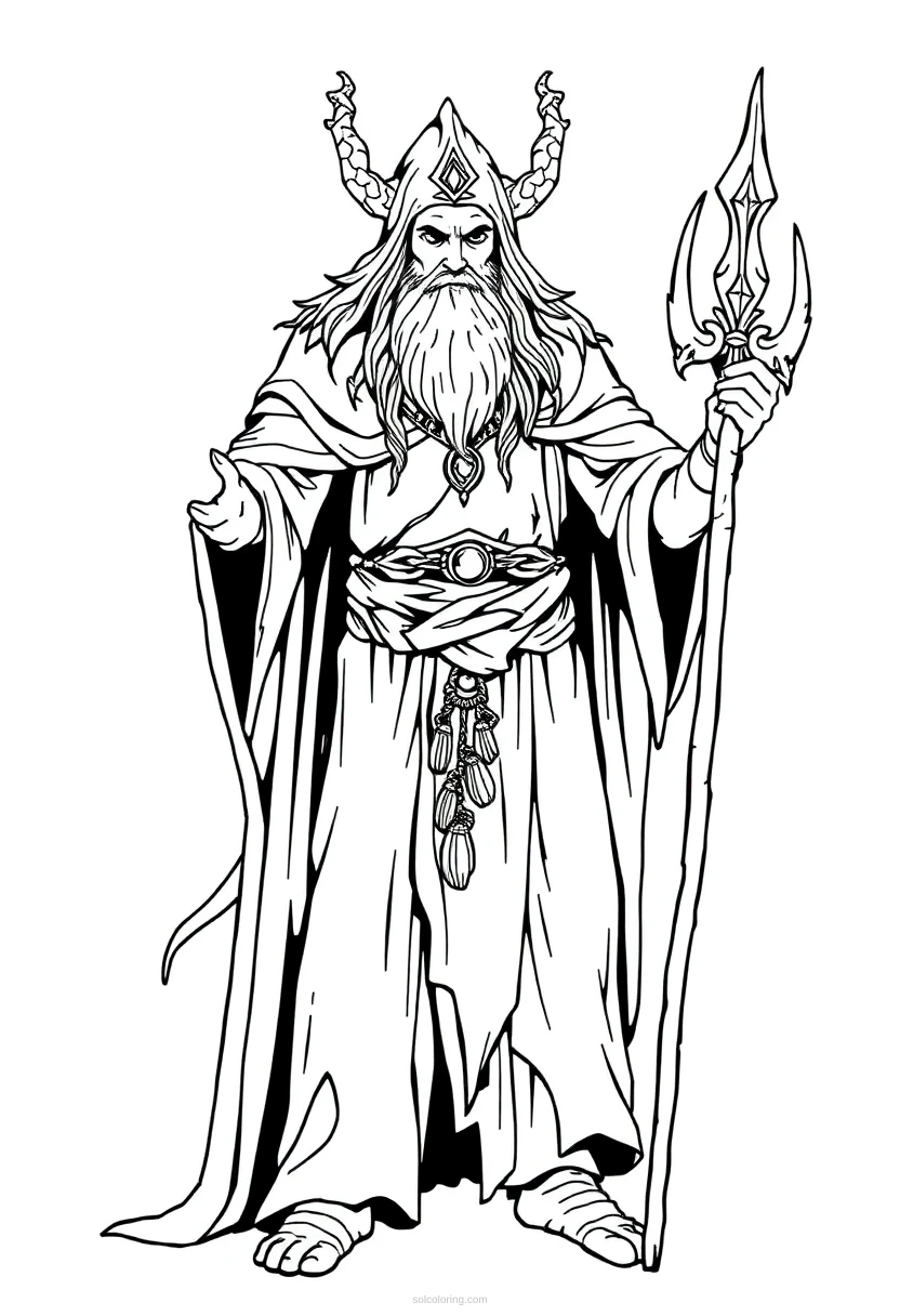 Druid coloring page for kids