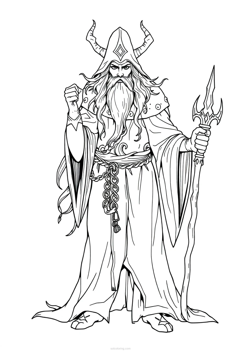 Druid Mandala coloring page for kids