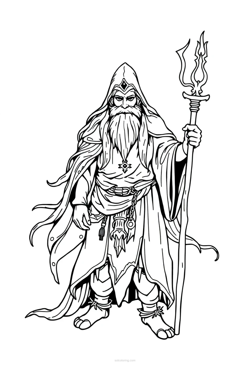 Druid Mandala coloring page for kids