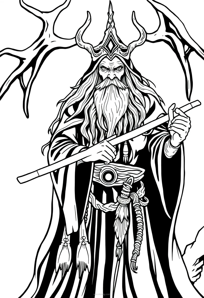 Druid Mandala coloring page for kids