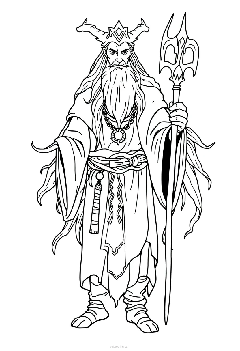 Druid Mandala coloring page for kids