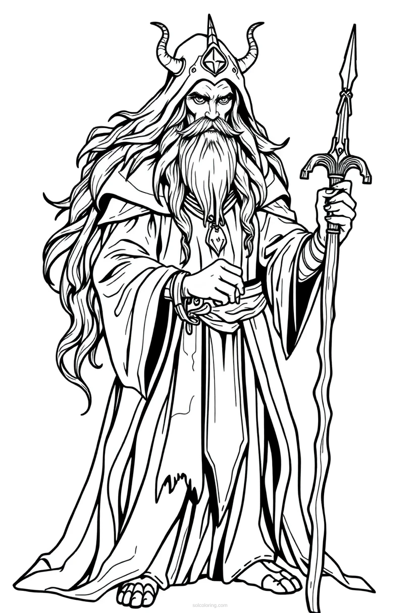 Druid coloring page for kids