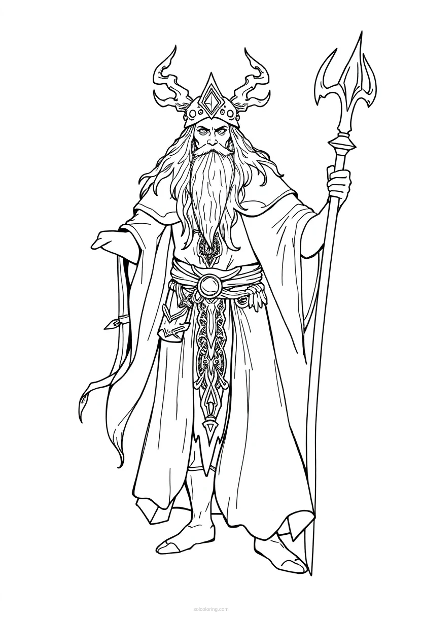 Druid coloring page for kids