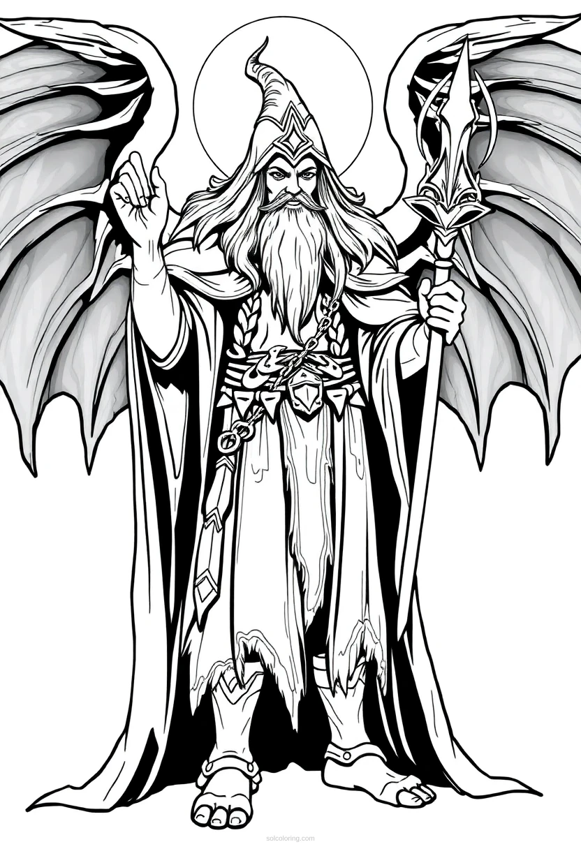 Druid coloring page for kids