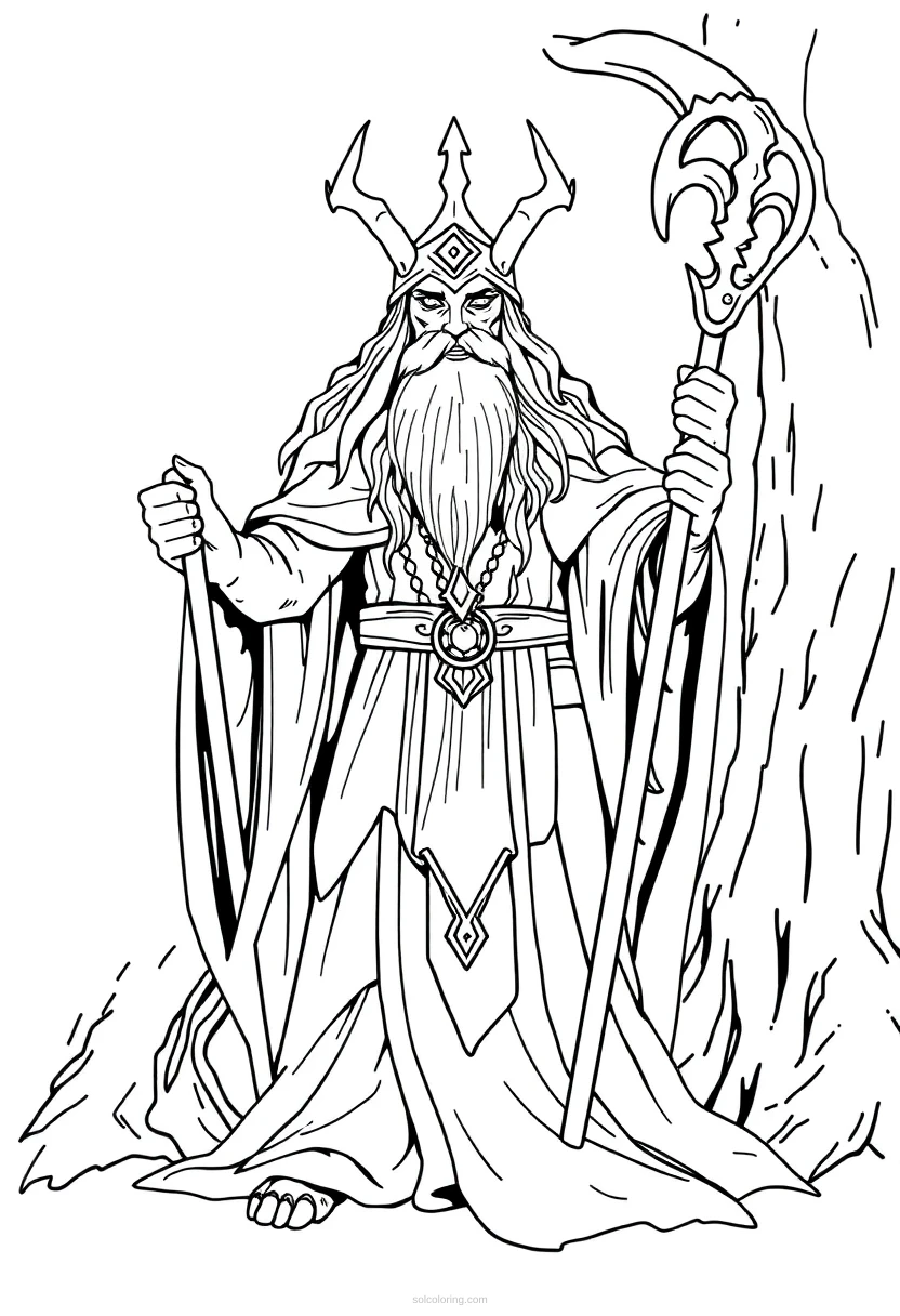 Druid coloring page for kids