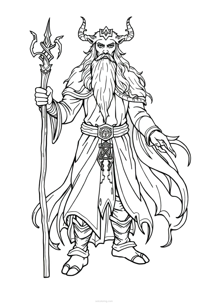 Druid coloring page for kids