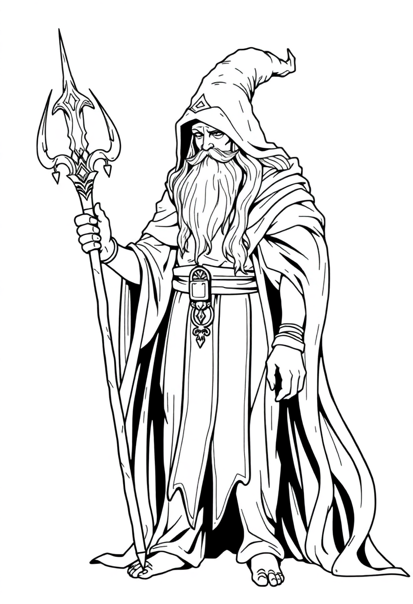 Druid coloring page, free printable