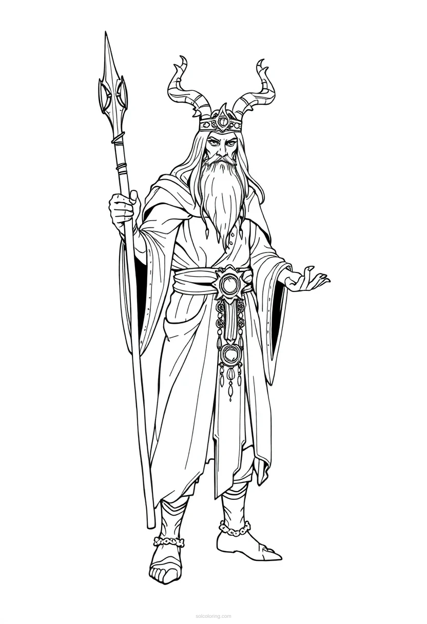 Druid coloring page for kids