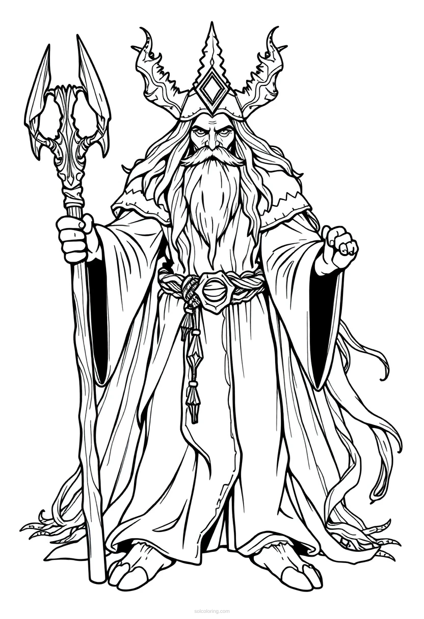 Druid coloring page for kids
