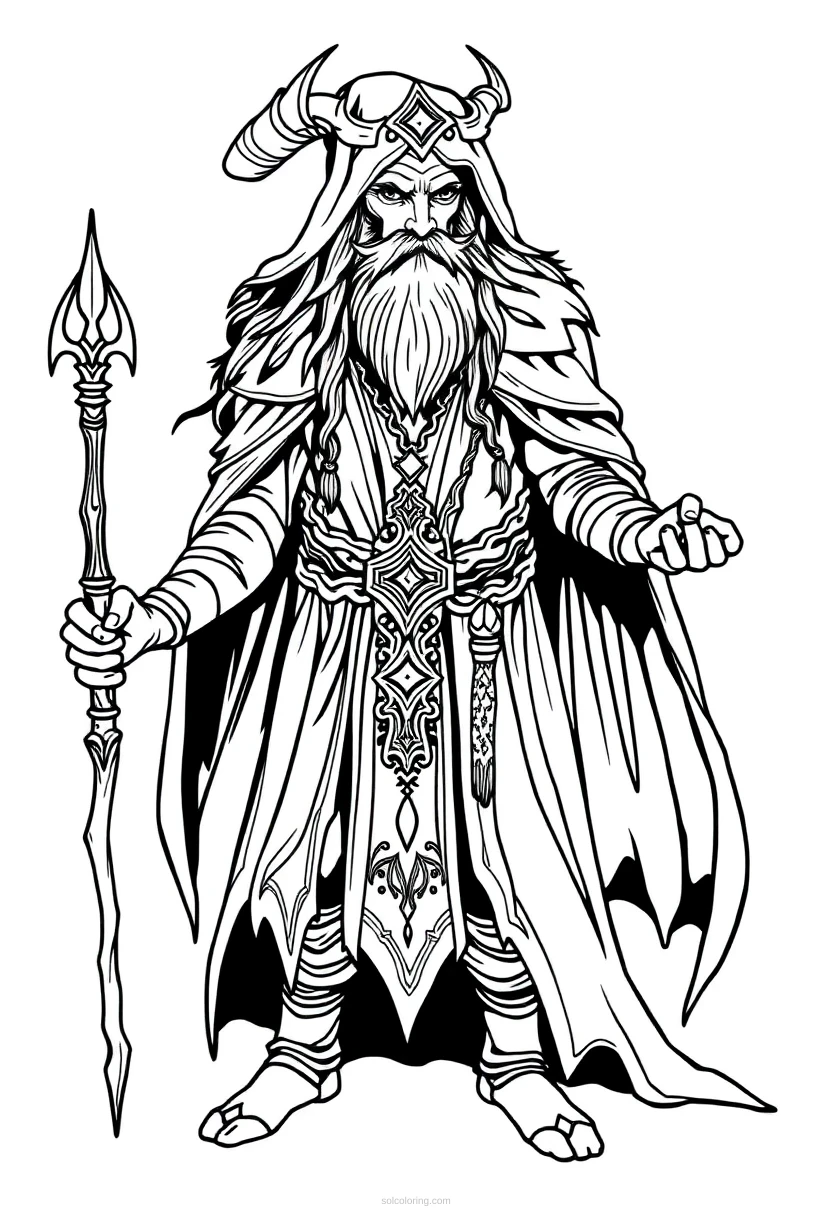 Druid coloring page for kids