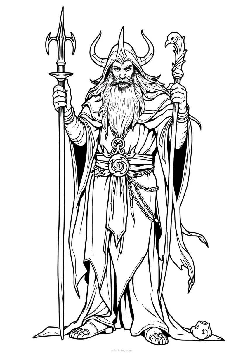 Druid coloring page for kids