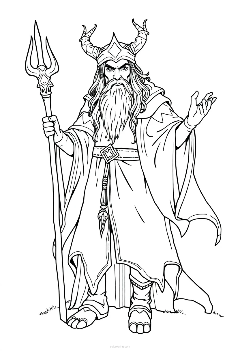 Druid coloring page for kids