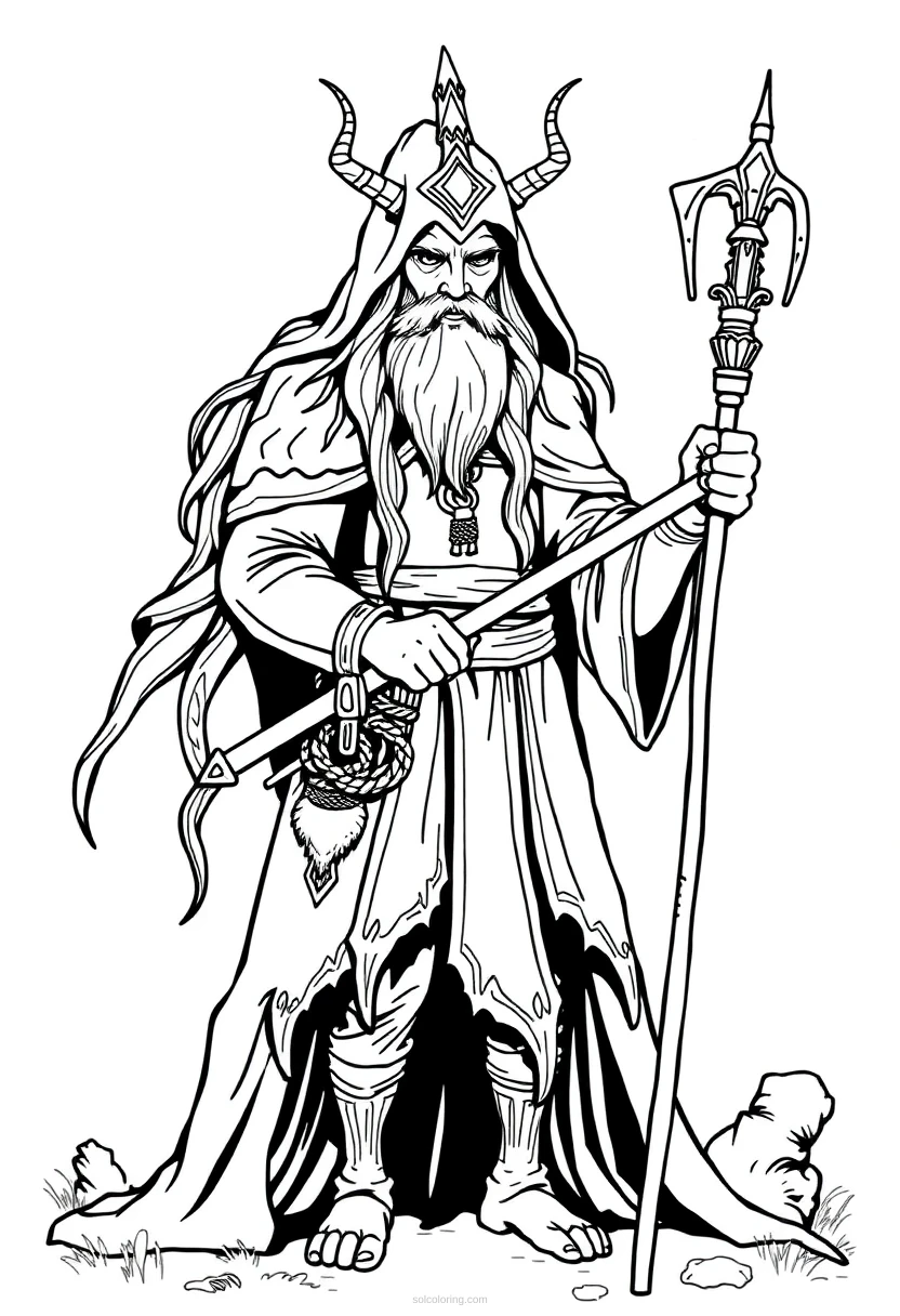 Druid coloring page for kids