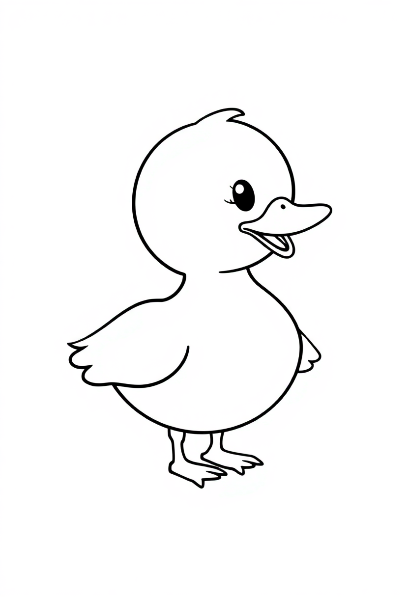 Duck coloring page, free printable