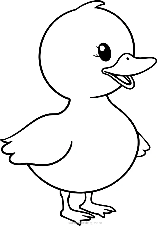 Duck coloring page for kids