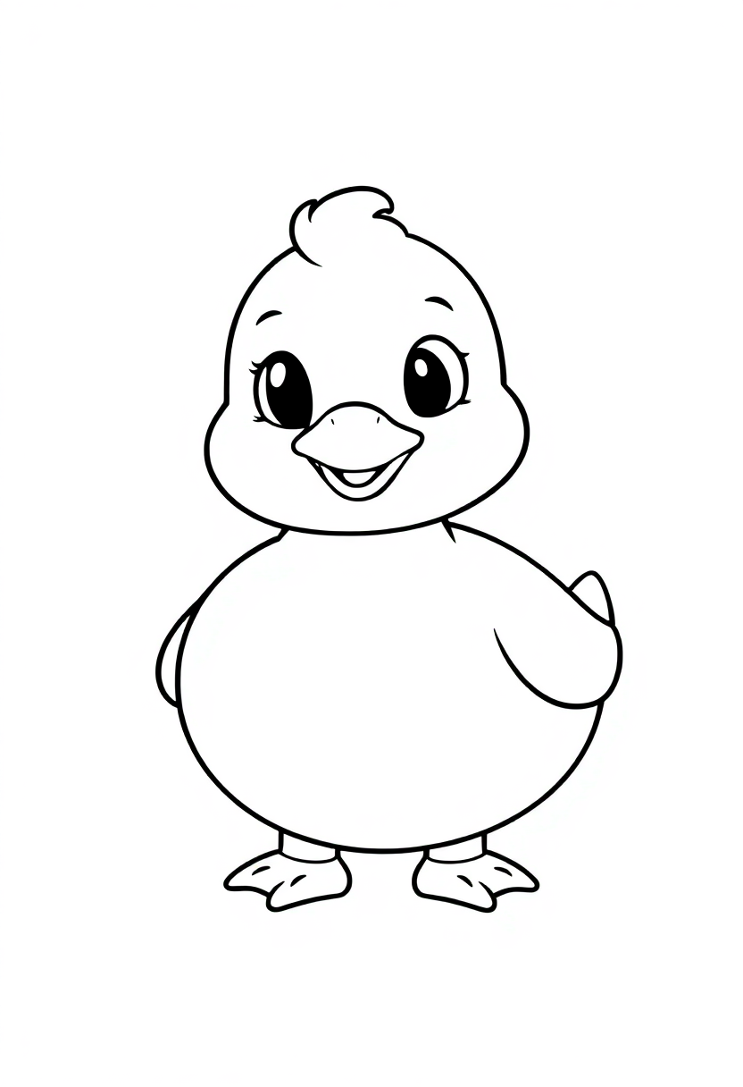 Duck coloring page, free printable