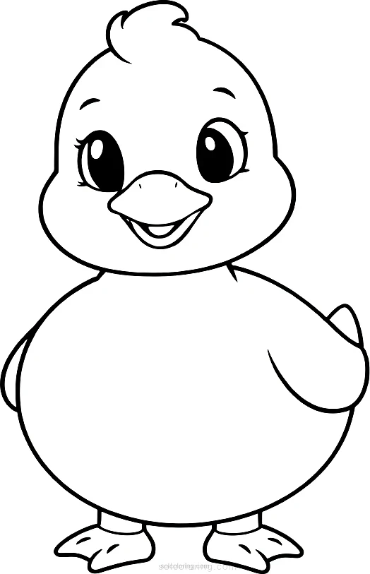 Duck coloring page for kids