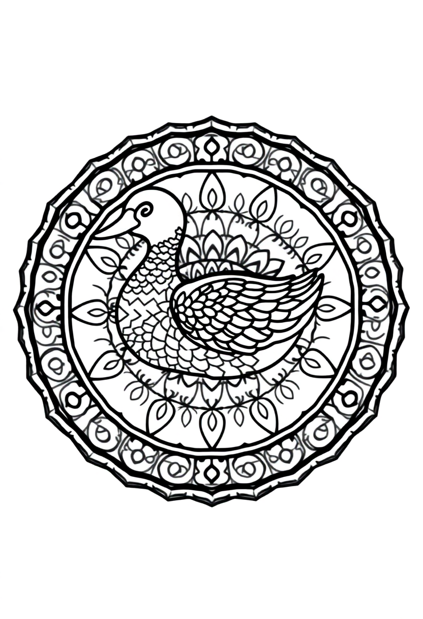 Duck coloring page, free printable