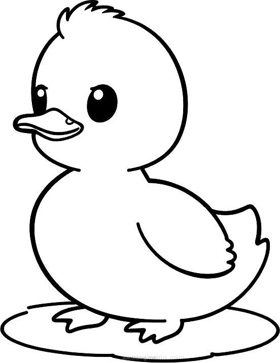 Duck on Pond coloring page for kids