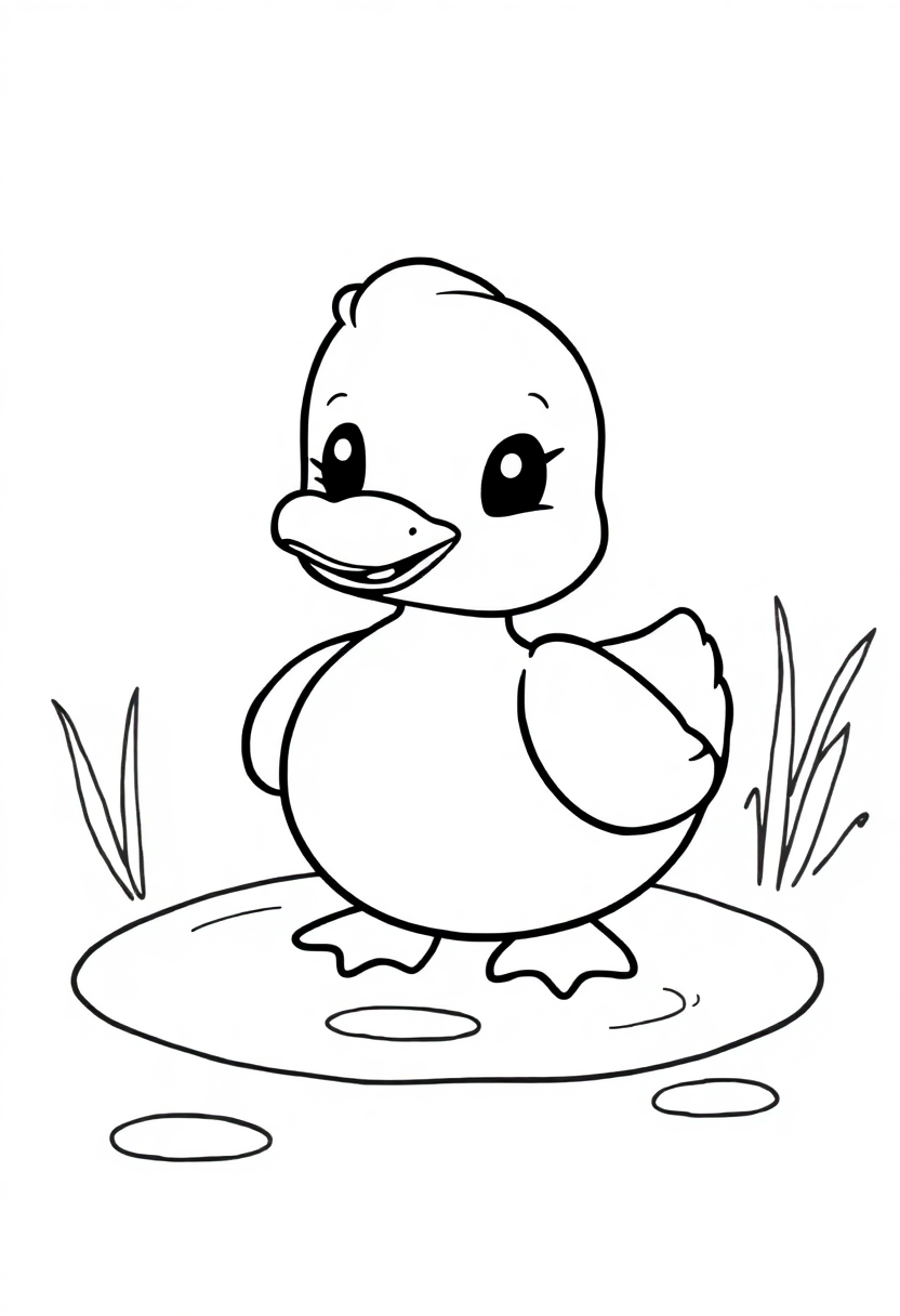 Duck on Pond coloring page, free printable