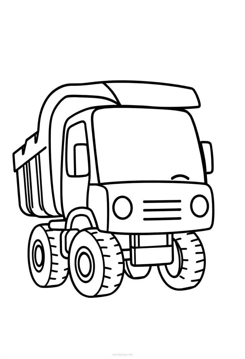 Dump Truck coloring page for kids