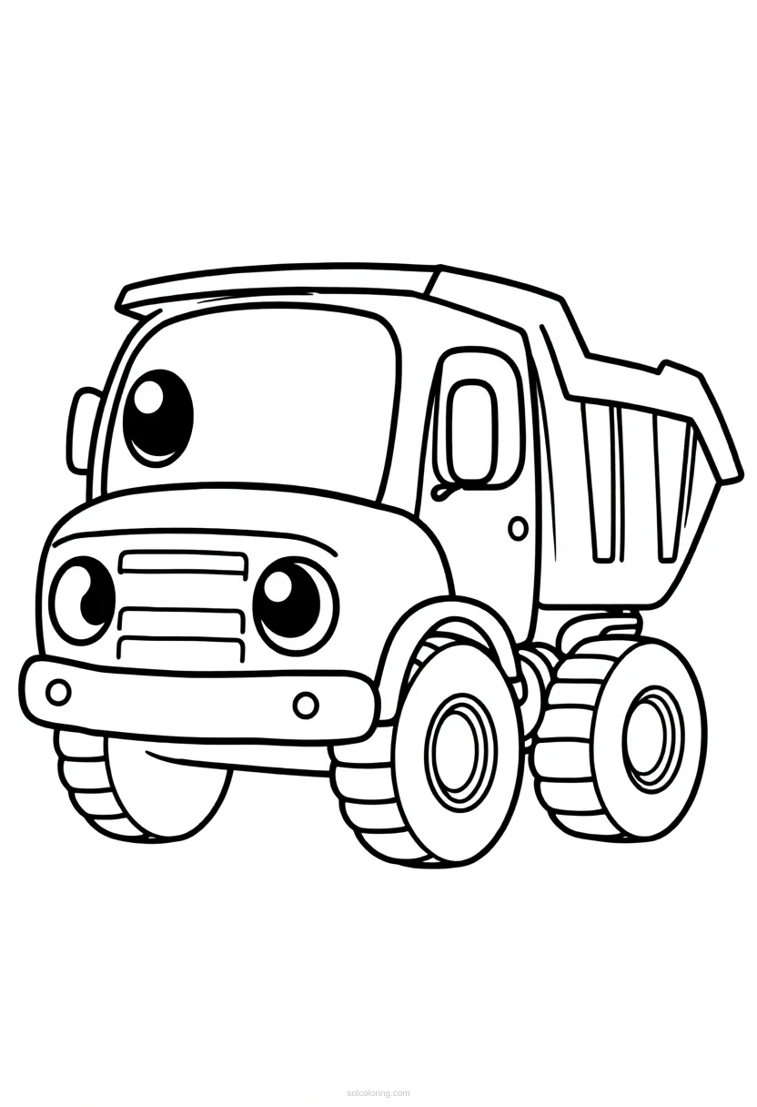 Dump Truck coloring page for kids