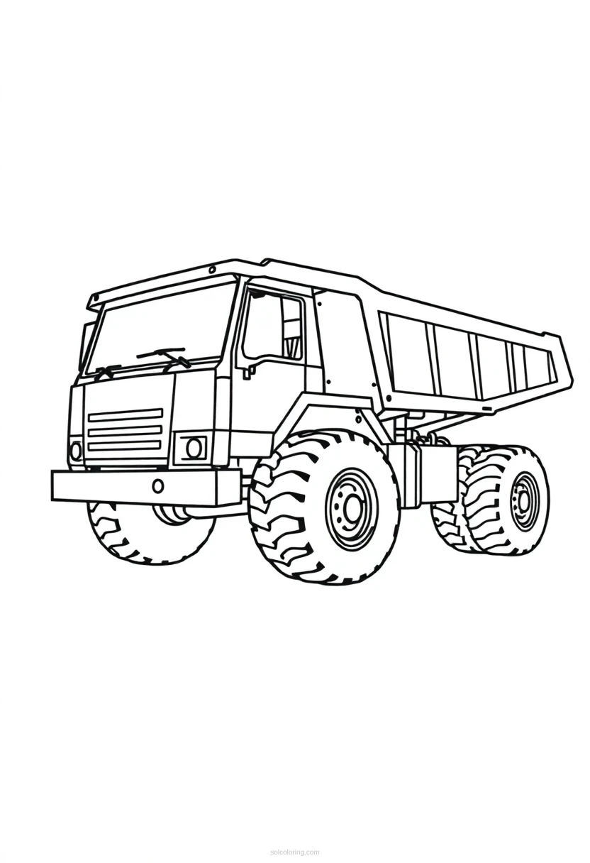 Dump Truck coloring page for kids