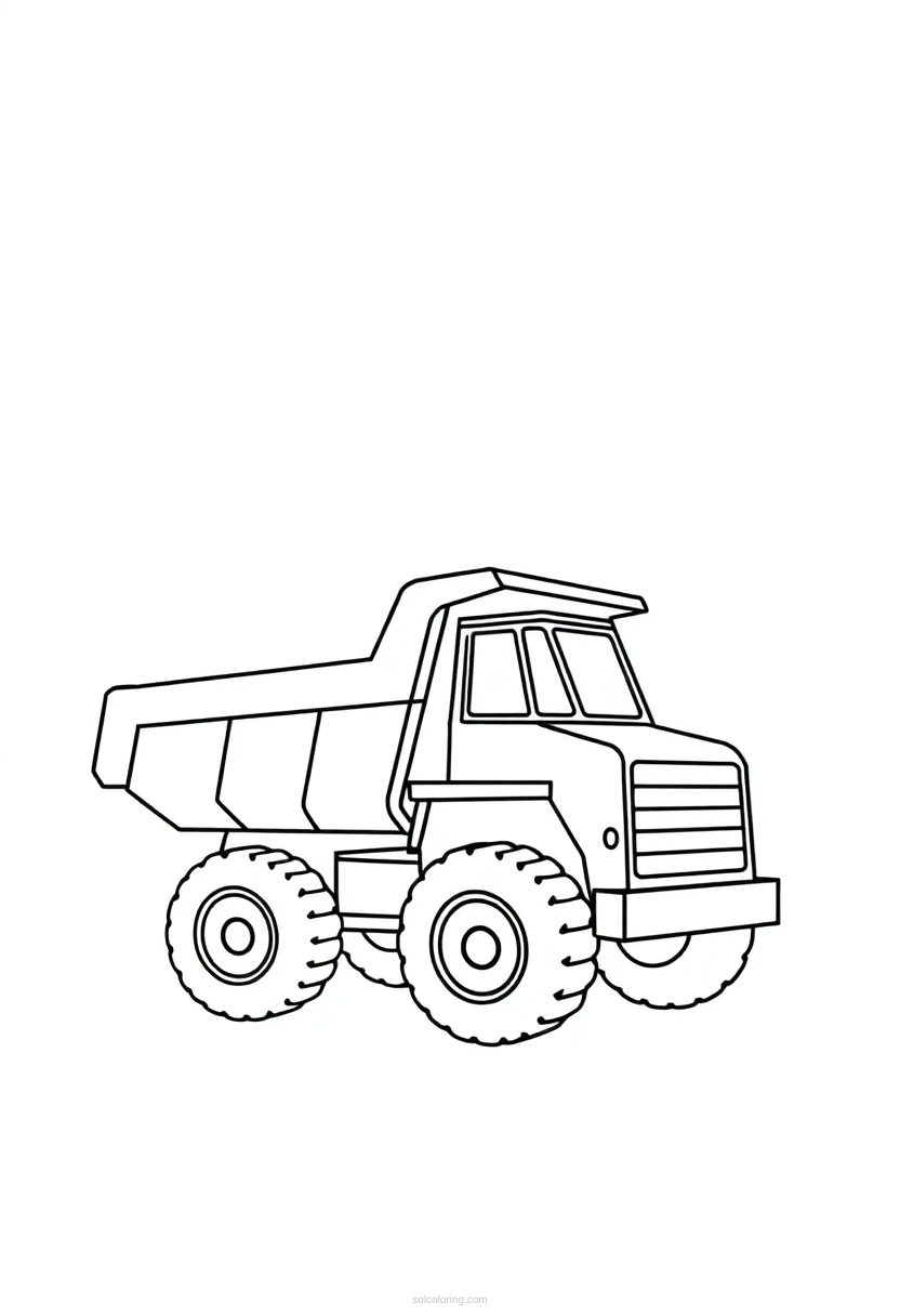 Dump Truck coloring page for kids