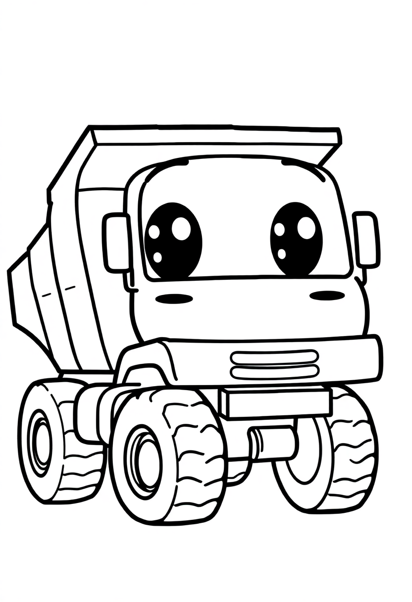 Dump Truck coloring page, free printable
