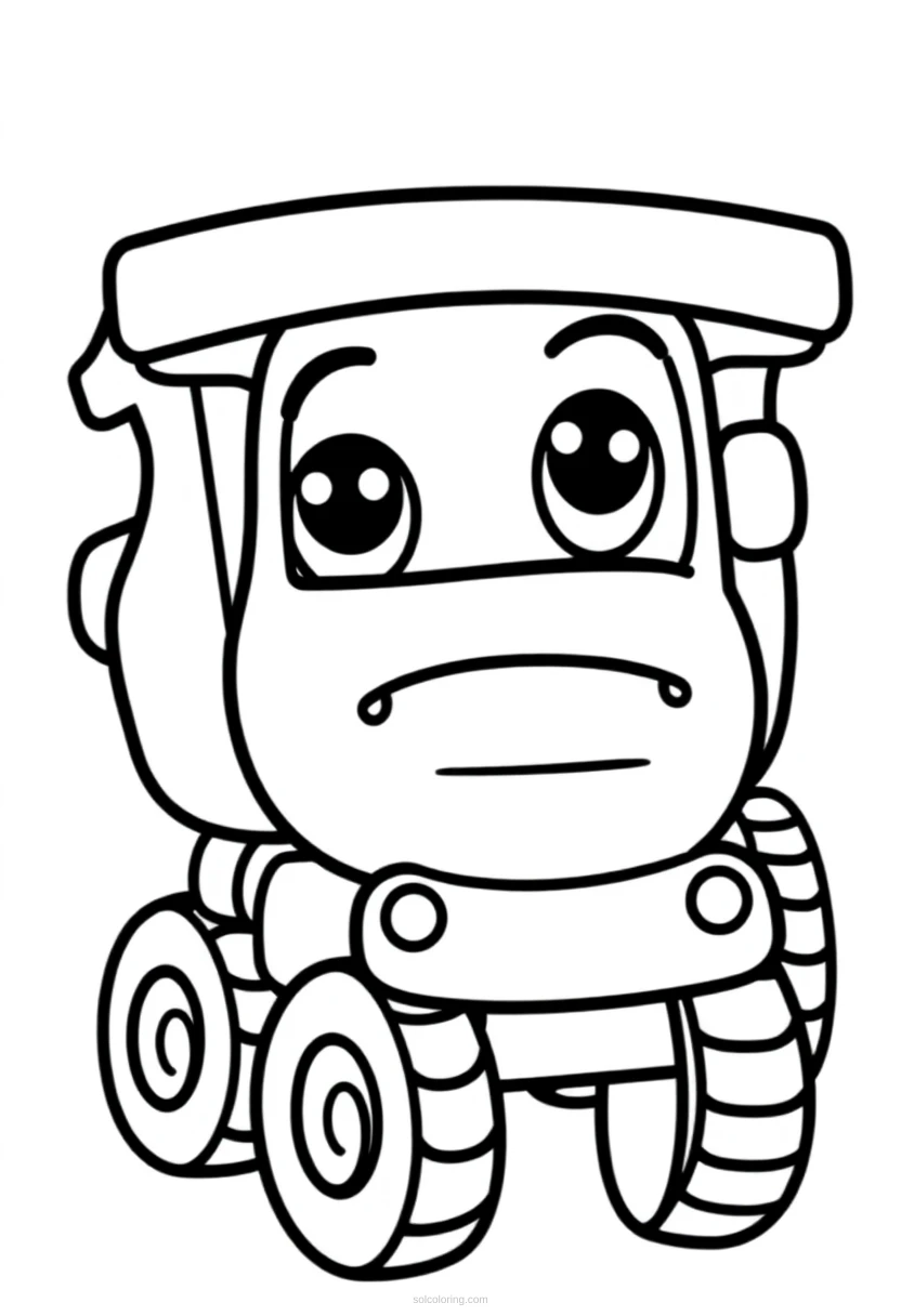Dump Truck Cute Cartoon coloring page for kids